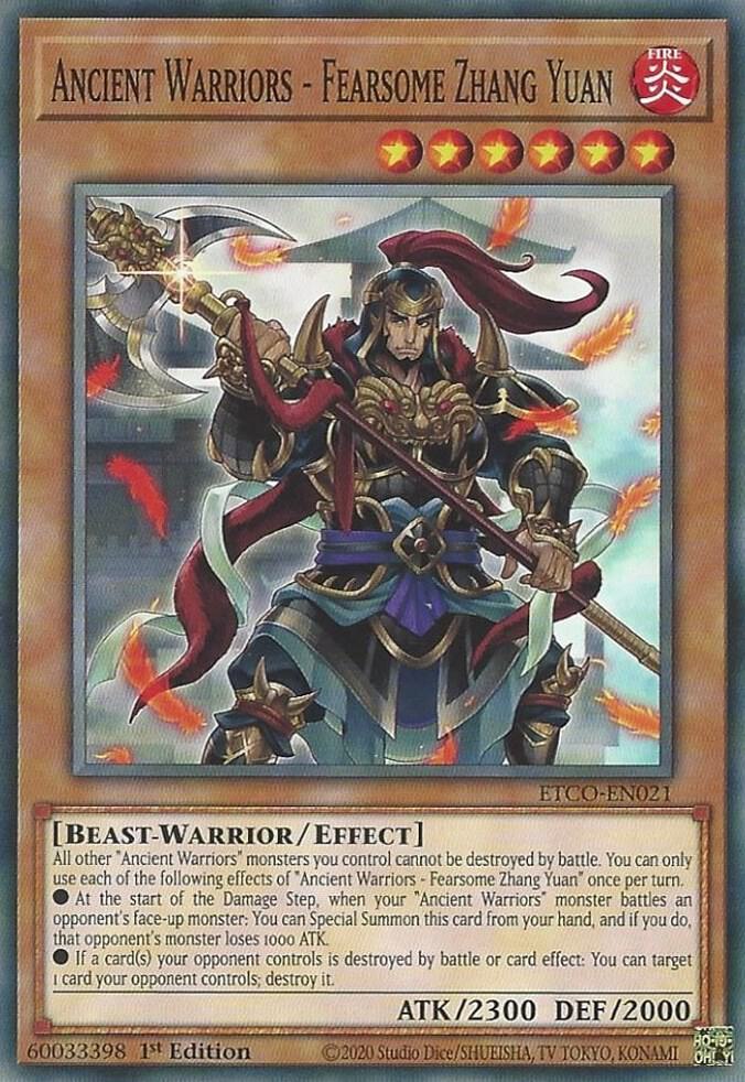 Ancient Warriors - Fearsome Zhang Yuan ETCO-EN021 card from Eternity Code