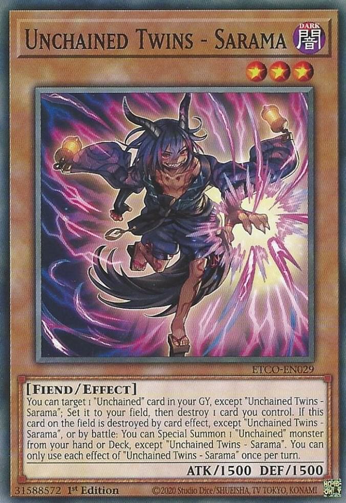 Unchained Twins - Sarama ETCO-EN029 card from Eternity Code