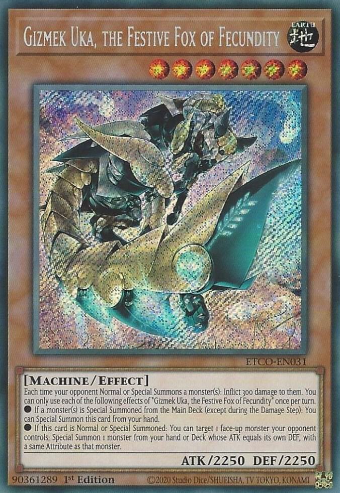 Gizmek Uka, the Festive Fox of Fecundity ETCO-EN031 card from Eternity Code