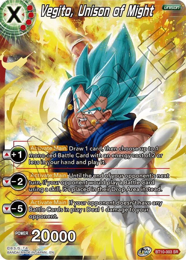 Vegito, Unison of Might BT10-003 card from Rise of the Unison Warrior