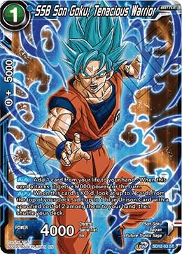 SSB Son Goku, Tenacious Warrior SD12-03 card from Rise of the Unison Warrior