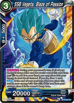 SSB Vegeta, Blaze of Passion BT10-040 card from Rise of the Unison Warrior