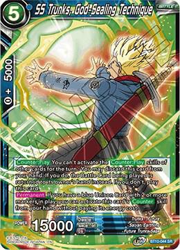 SS Trunks, God-Sealing Technique BT10-044 card from Rise of the Unison Warrior
