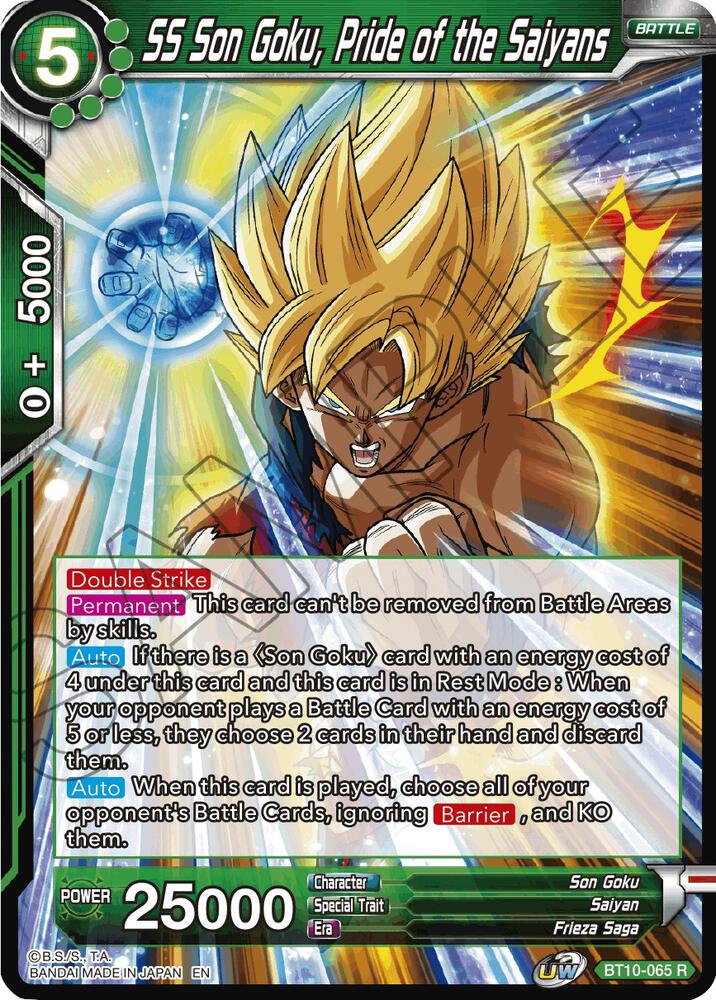 SS Son Goku, Pride of the Saiyans BT10-065 card from Rise of the Unison Warrior