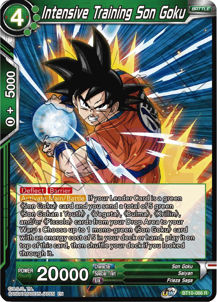 Intensive Training Son Goku BT10-066 card from Rise of the Unison Warrior