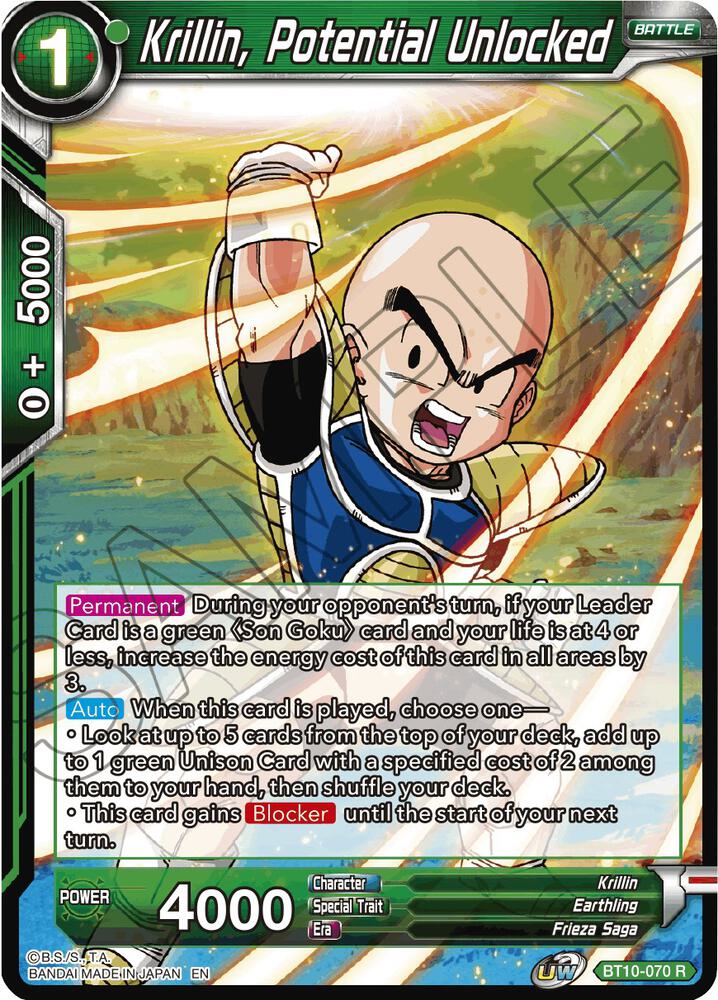 Krillin, Potential Unlocked BT10-070 card from Rise of the Unison Warrior