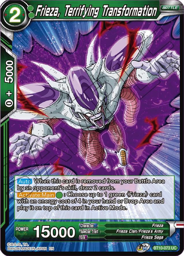 Frieza, Terrifying Transformation BT10-073 card from Rise of the Unison Warrior