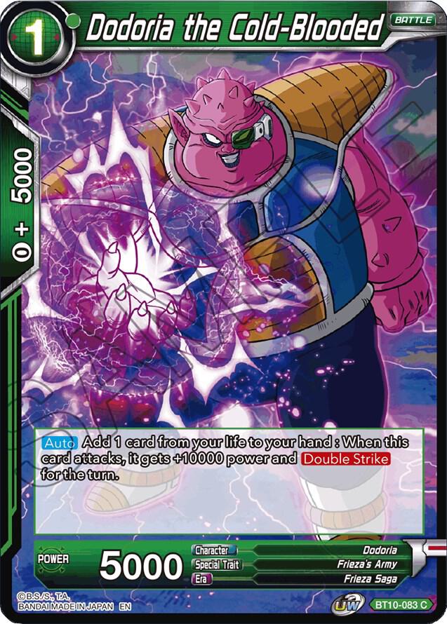 Dodoria the Cold-Blooded BT10-083 card from Rise of the Unison Warrior