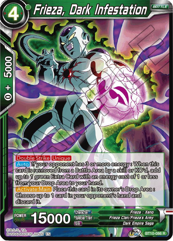 Frieza, Dark Infestation BT10-086 card from Rise of the Unison Warrior