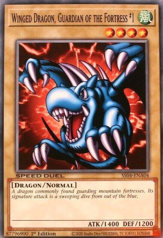 Winged Dragon, Guardian of the Fortress #1 SS04-ENA04 card from Speed Duel Decks: Match of the Millennium