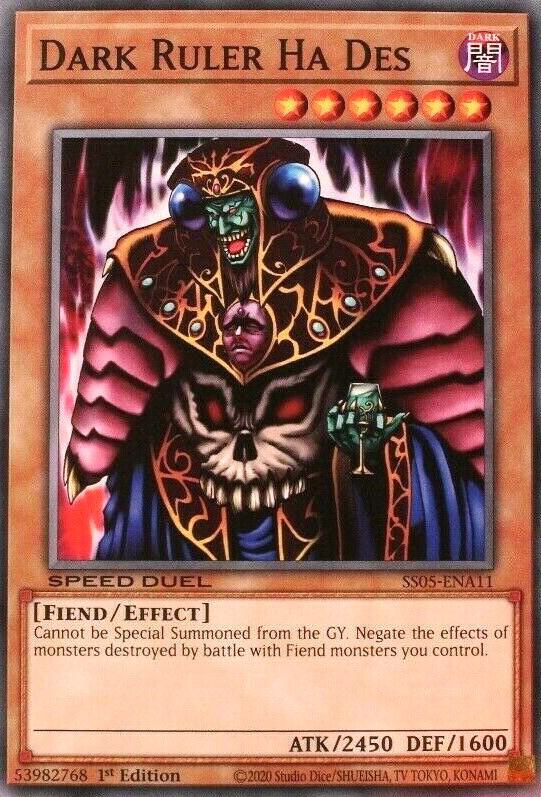 Dark Ruler Ha Des SS05-ENA11 card from Speed Duel Decks: Twisted Nightmares