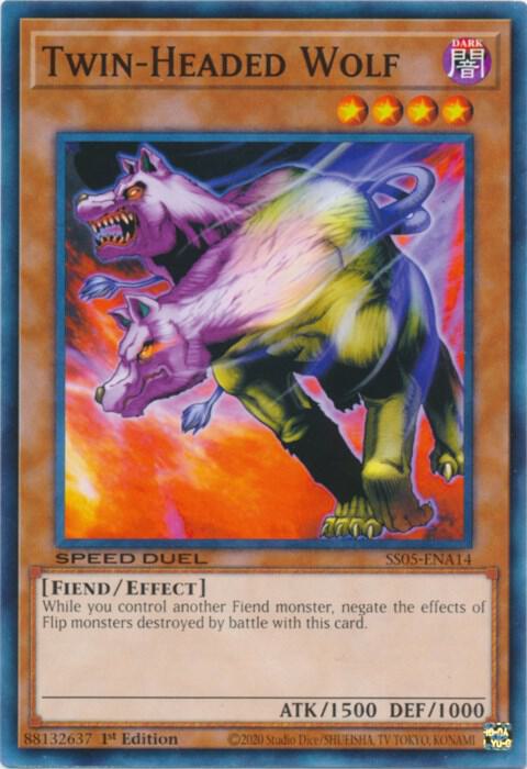 Twin-Headed Wolf SS05-ENA14 card from Speed Duel Decks: Twisted Nightmares
