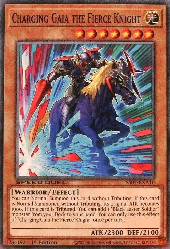 Charging Gaia the Fierce Knight SS04-ENA10 card from Speed Duel Decks: Match of the Millennium