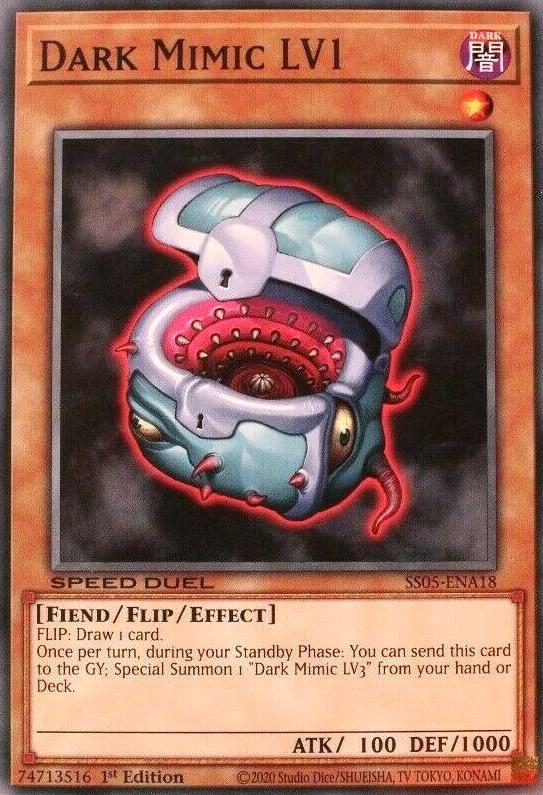 Dark Mimic LV1 SS05-ENA18 card from Speed Duel Decks: Twisted Nightmares