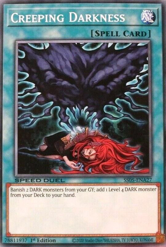 Creeping Darkness SS05-ENA27 card from Speed Duel Decks: Twisted Nightmares