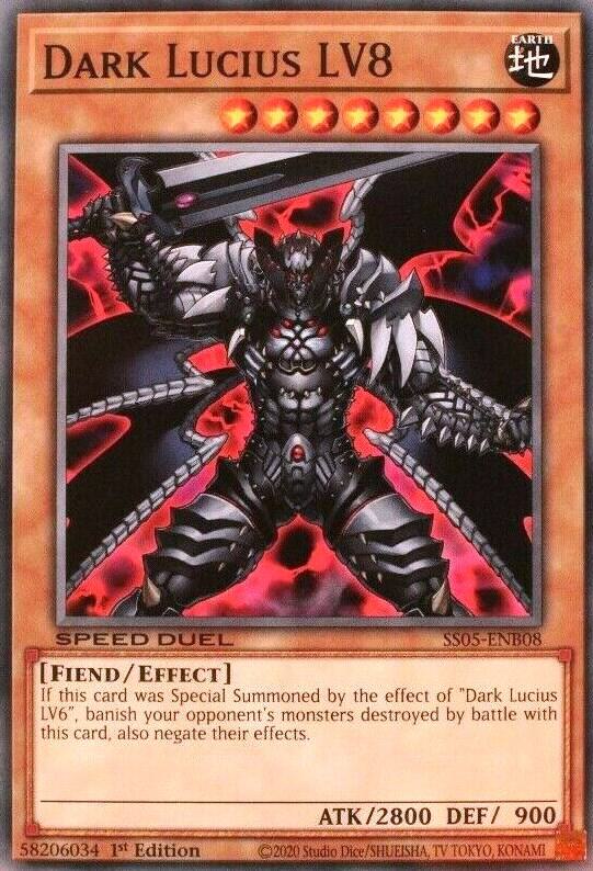 Dark Lucius LV8 SS05-ENB08 card from Speed Duel Decks: Twisted Nightmares