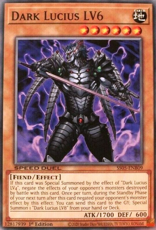 Dark Lucius LV6 SS05-ENB09 card from Speed Duel Decks: Twisted Nightmares