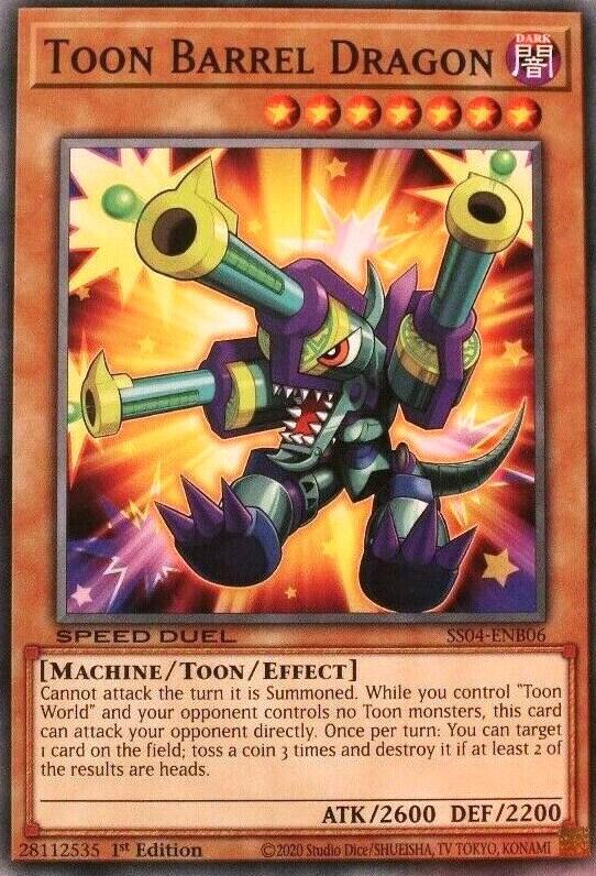 Toon Barrel Dragon SS04-ENB06 card from Speed Duel Decks: Match of the Millennium