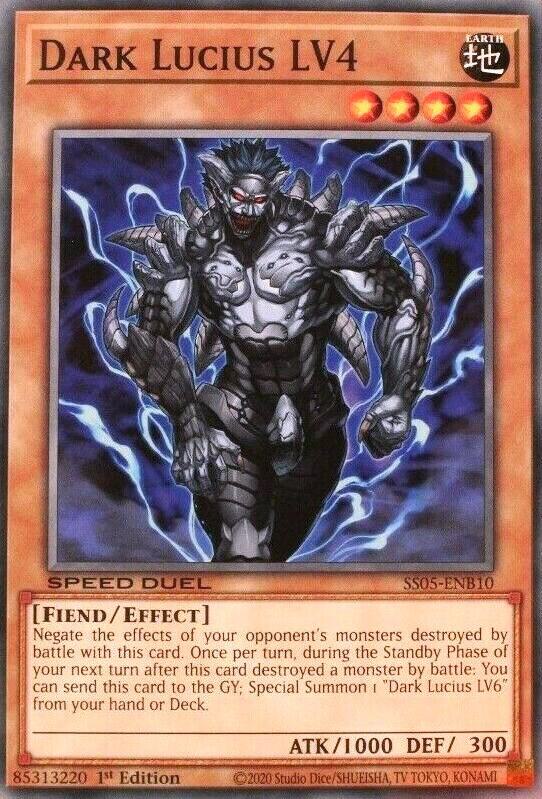 Dark Lucius LV4 SS05-ENB10 card from Speed Duel Decks: Twisted Nightmares