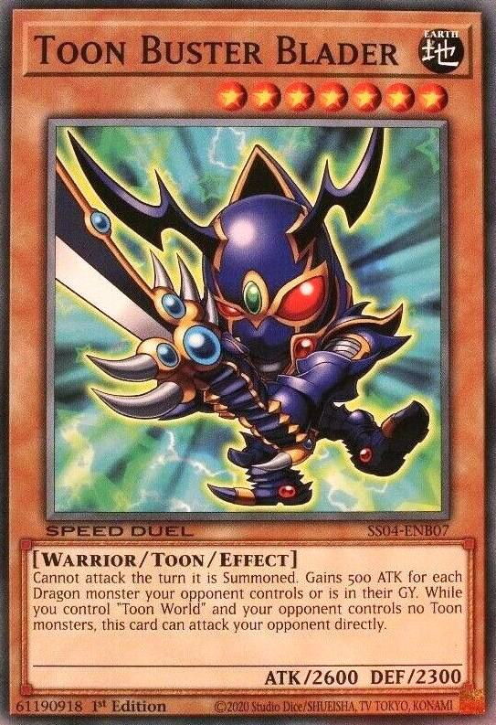 Toon Buster Blader SS04-ENB07 card from Speed Duel Decks: Match of the Millennium