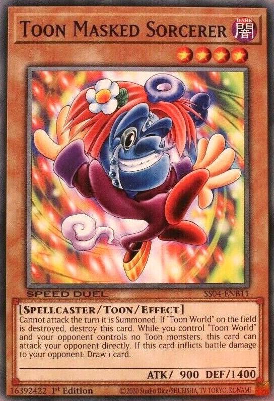 Toon Masked Sorcerer SS04-ENB11 card from Speed Duel Decks: Match of the Millennium