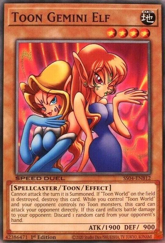 Toon Gemini Elf SS04-ENB12 card from Speed Duel Decks: Match of the Millennium