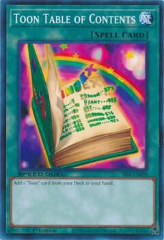 Toon Table of Contents SS04-ENB20 card from Speed Duel Decks: Match of the Millennium