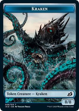 Kraken // Human Soldier Double-Sided Token 6 // 3 card from Ikoria: Lair of Behemoths