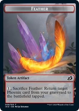 Feather // Human Soldier Double-Sided Token 9 // 5 card from Ikoria: Lair of Behemoths