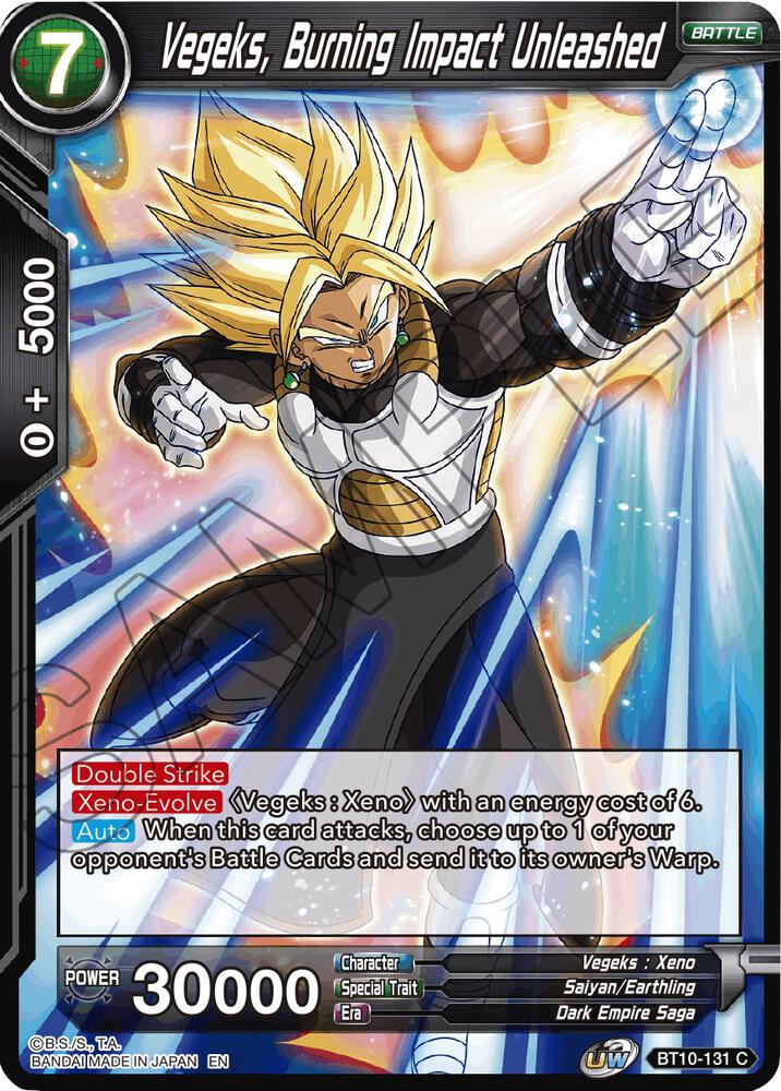 Vegeks, Burning Impact Unleashed BT10-131 card from Rise of the Unison Warrior