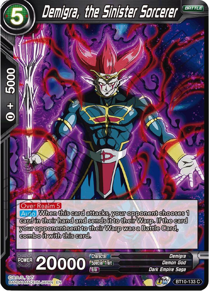 Demigra, the Sinister Sorcerer BT10-133 card from Rise of the Unison Warrior