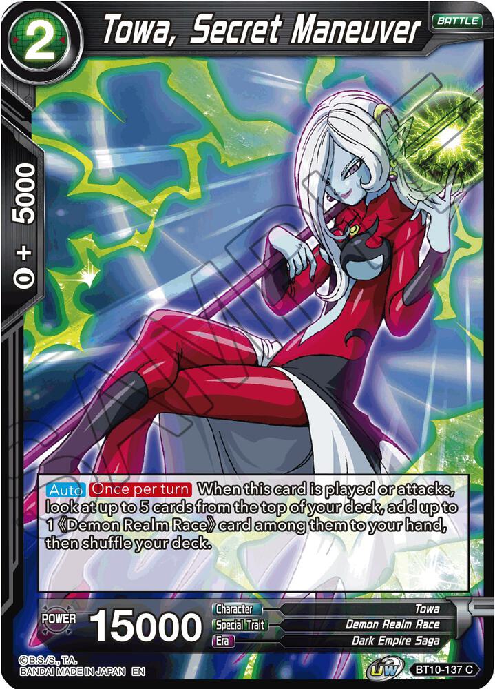 Towa, Secret Maneuver BT10-137 card from Rise of the Unison Warrior