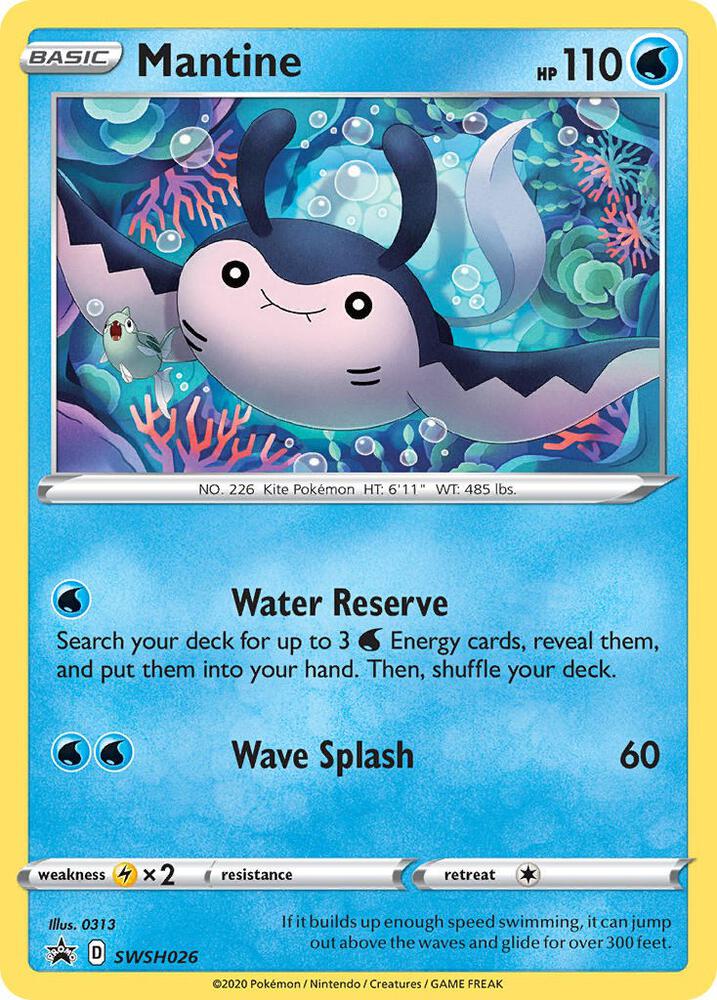 Mantine SWSH026 card from SWSH: Sword & Shield Promo Cards