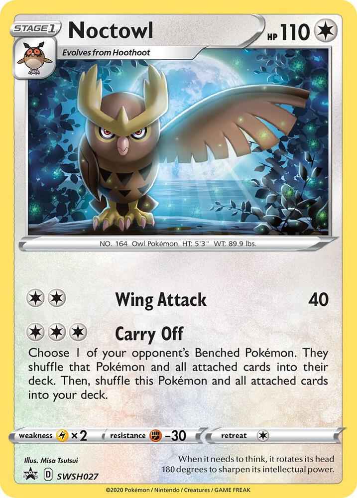 Noctowl SWSH027 card from SWSH: Sword & Shield Promo Cards