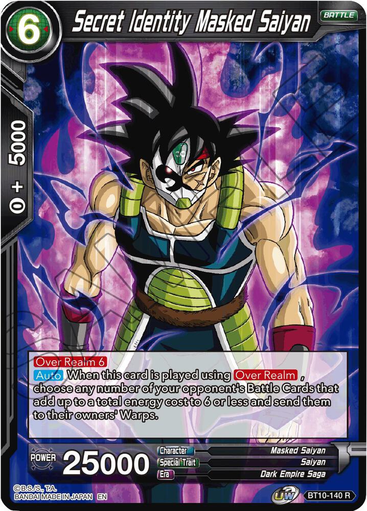 Secret Identity Masked Saiyan BT10-140 card from Rise of the Unison Warrior