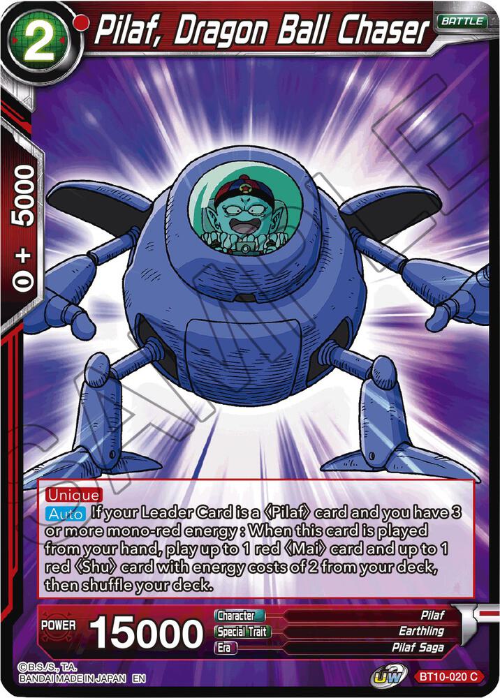 Pilaf, Dragon Ball Chaser BT10-020 card from Rise of the Unison Warrior