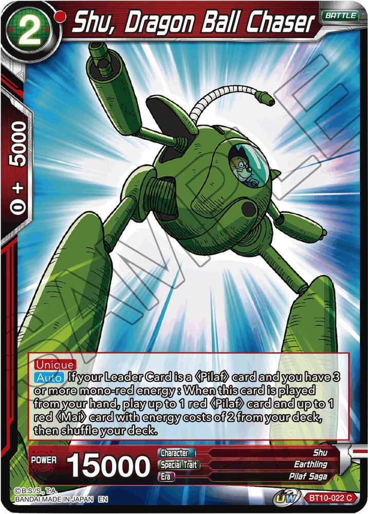 Shu, Dragon Ball Chaser BT10-022 card from Rise of the Unison Warrior