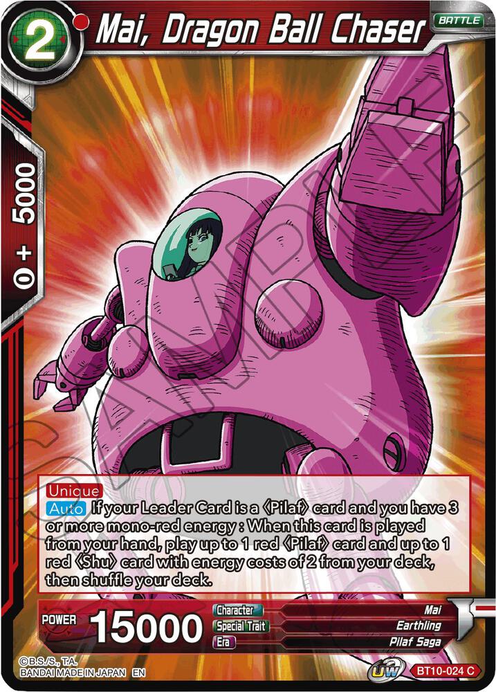 Mai, Dragon Ball Chaser BT10-024 card from Rise of the Unison Warrior