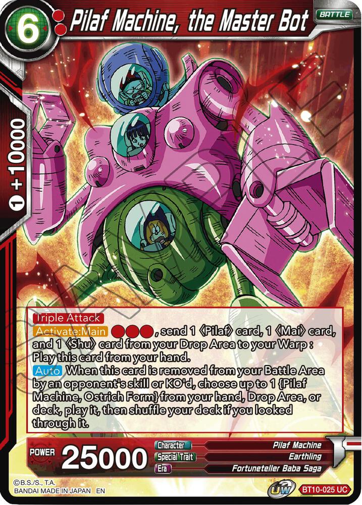 Pilaf Machine, the Master Bot BT10-025 card from Rise of the Unison Warrior