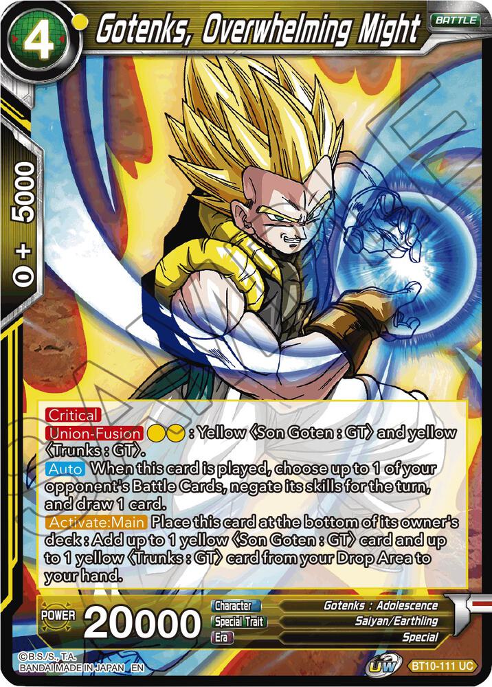Gotenks, Overwhelming Might BT10-111 card from Rise of the Unison Warrior