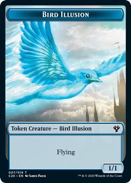 Bird Illusion // Beast Double-Sided Token 7 // 11 card from Commander 2020
