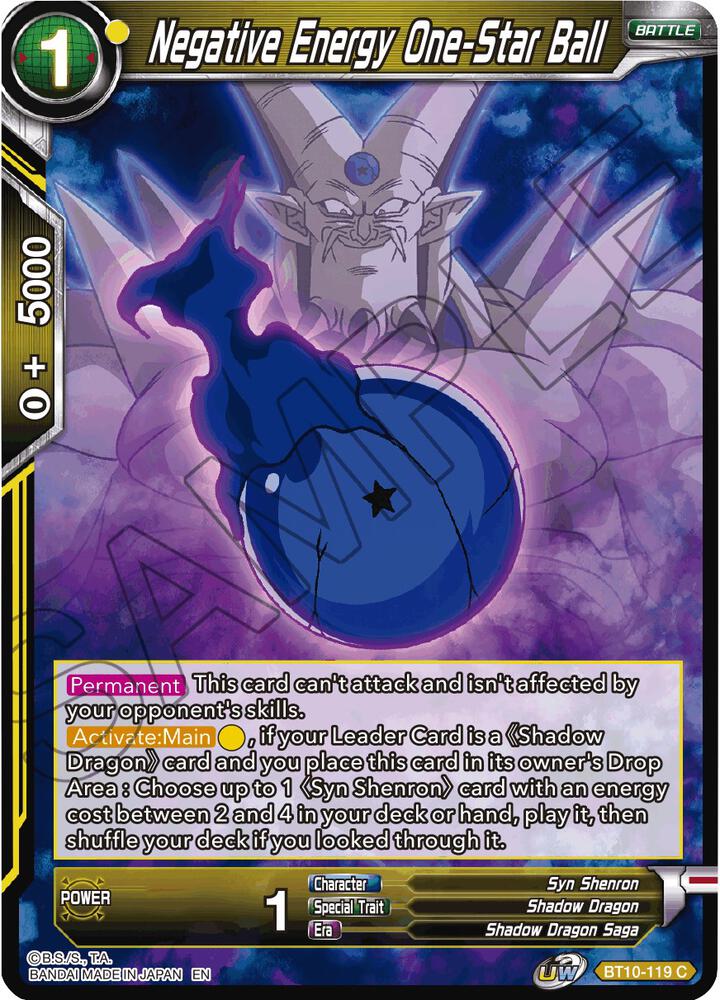 Negative Energy One-Star Ball BT10-119 card from Rise of the Unison Warrior