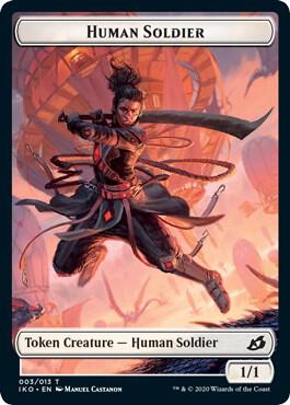 Human Soldier (003) // Zombie Double-Sided Token 3 // 9 card from Commander 2020
