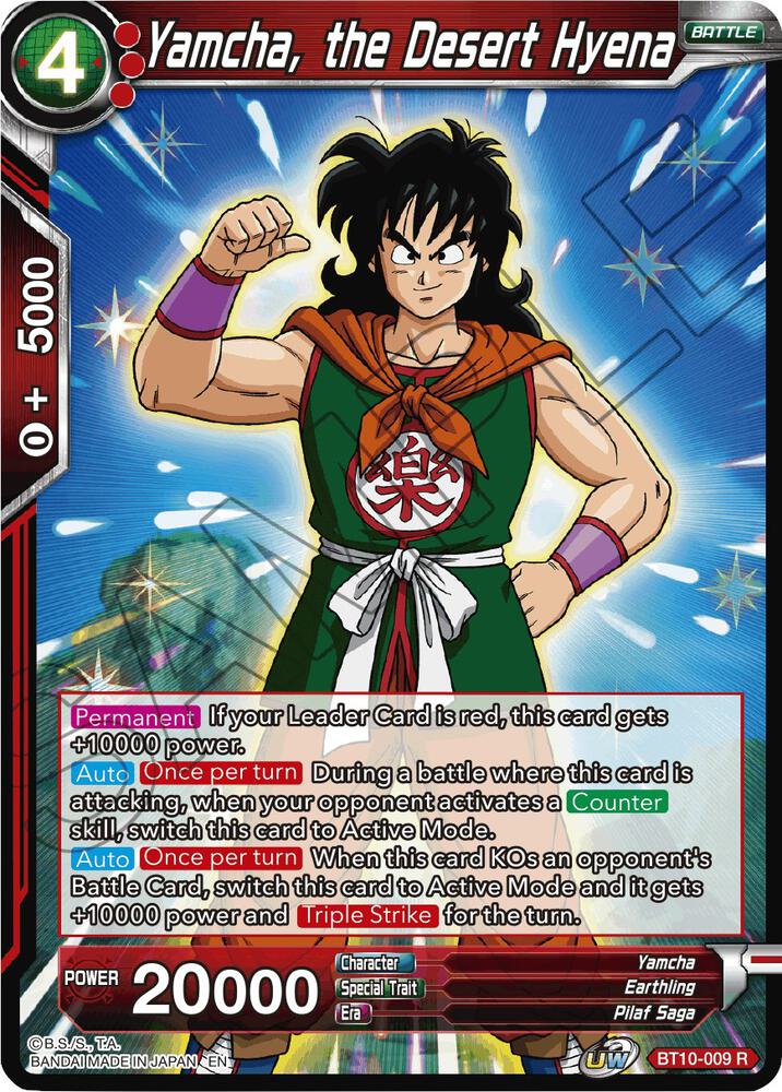 Yamcha, the Desert Hyena BT10-009 card from Rise of the Unison Warrior