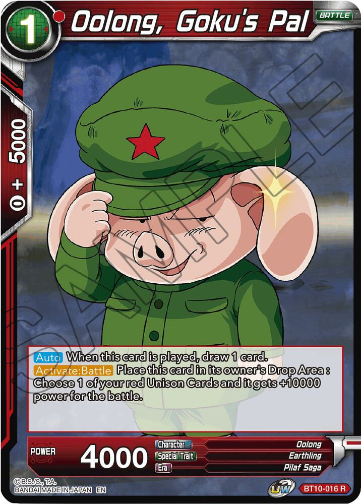 Oolong, Goku's Pal BT10-016 card from Rise of the Unison Warrior