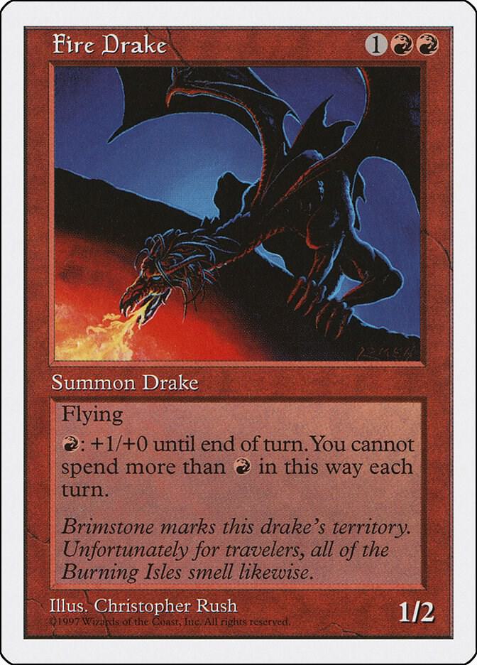 Fire Drake card from Fifth Edition