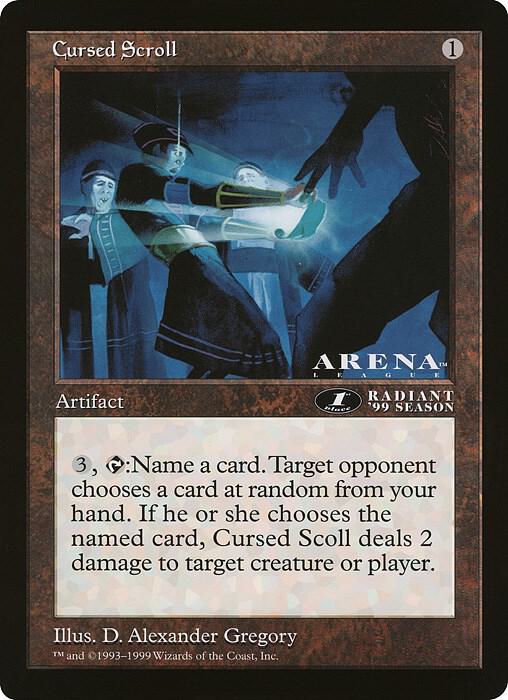 Cursed Scroll (1st Place) (Arena League) card from Oversize Cards