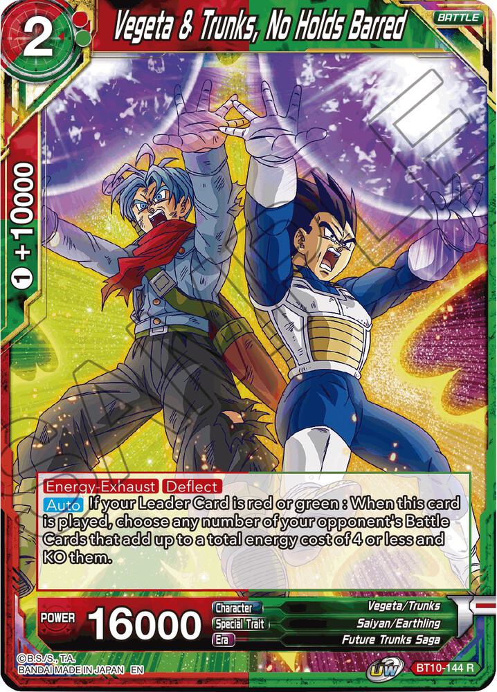 Vegeta & Trunks, No Holds Barred BT10-144 card from Rise of the Unison Warrior
