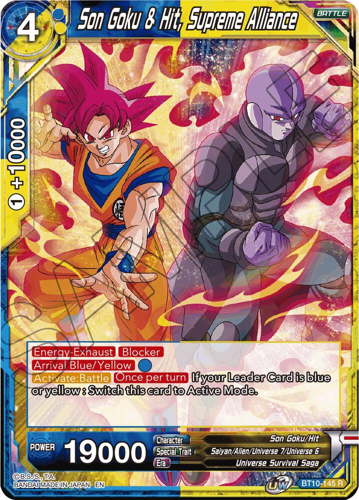 Son Goku & Hit, Supreme Alliance BT10-145 card from Rise of the Unison Warrior