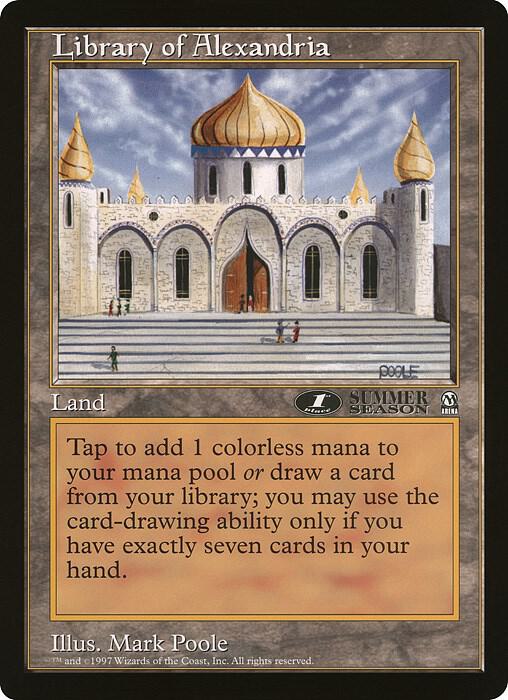 Library of Alexandria (1st Place) (Arena League) card from Oversize Cards